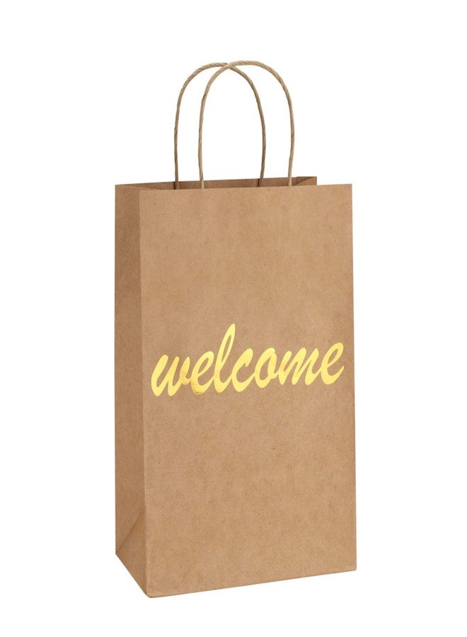 BagDream Brown Gift Bags with Handles 25Pcs 8x4.25x10.5 Welcome Paper Gift Bags for Shopping, Wedding Birthday Party Favor, Retail, Merchandise, Business, Recycled Medium Paper Sacks - Image 1